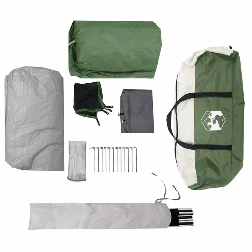  8 személyes zöld vízálló alagút alakú családi sátor