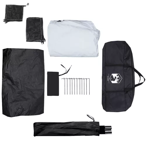  4 személyes fehér sötétítő szövet vízálló kemping sátor kabin