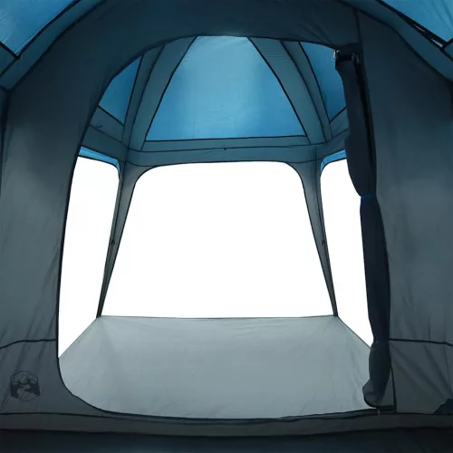  5 személyes kék vízálló kemping sátor tornáccal kupolával