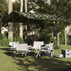  terepszínű vízálló kempingponyva 306x306 cm