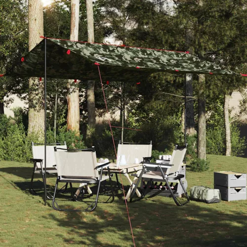  terepszínű vízálló kempingponyva 306x306 cm