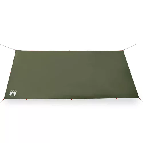  olívazöld vízálló kempingponyva 366x306 cm