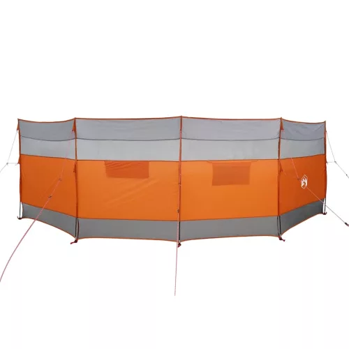  szürke és narancs vízálló szélfogó kempingponyva 510x153 cm