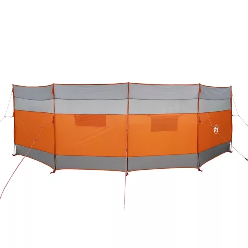  szürke és narancs vízálló szélfogó kempingponyva 510x153 cm