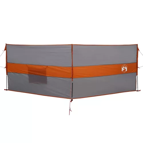  szürke és narancs vízálló szélfogó kempingponyva 344x120 cm