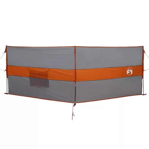  szürke és narancs vízálló szélfogó kempingponyva 344x120 cm