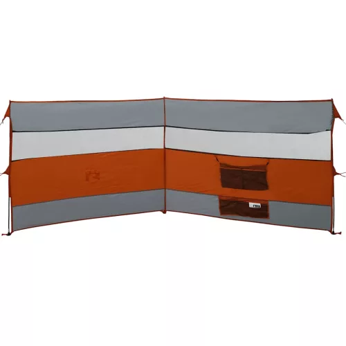  szürke és narancs vízálló szélfogó kempingponyva 340x130 cm