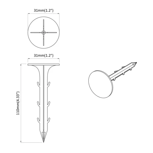  Műanyag Tüskék 100 pcs Fekete 3 x 11 cm Műanyag