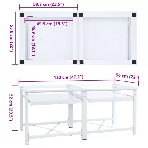  fehér dupla mosógéptartó állvány kihúzható polcokkal