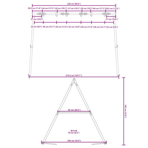  hintaváz kültéri használatra Szé 273,5 x Ma 185 cm