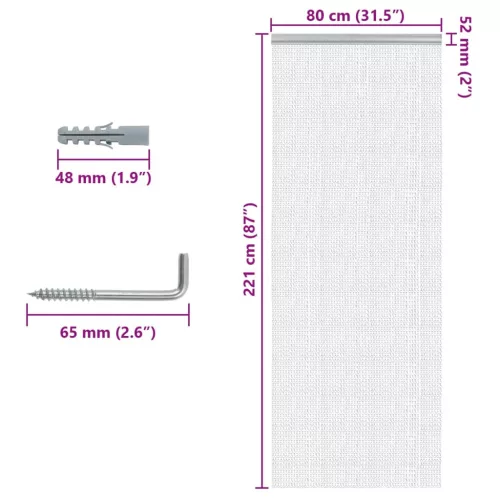  alumínium láncos ajtószúnyogháló 80 x 221 cm