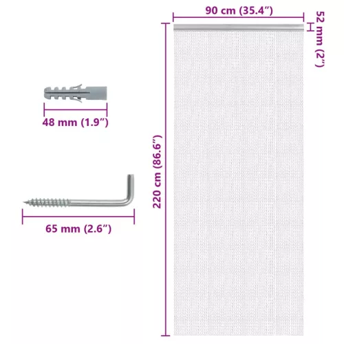  alumínium láncos ajtószúnyogháló 90 x 220 cm