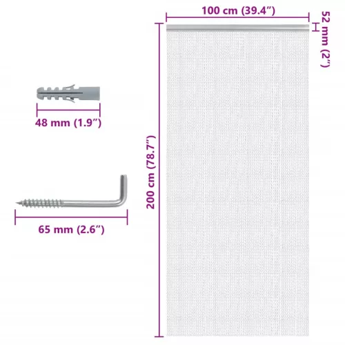  alumínium láncos ajtószúnyogháló 100 x 200 cm