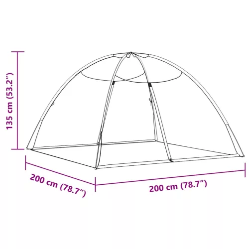  fekete hálós mongol szúnyogháló ajtókkal 200 x 200 x 135 cm