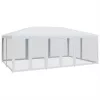  fehér HDPE rendezvénysátor 10 hálós oldalfallal 6 x 4 m