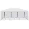  fehér HDPE rendezvénysátor 10 hálós oldalfallal 6 x 4 m