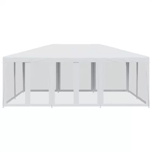  fehér HDPE rendezvénysátor 10 hálós oldalfallal 6 x 4 m