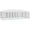  fehér HDPE rendezvénysátor 12 hálós oldalfallal 8 x 4 m