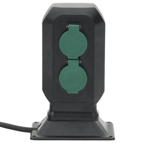  4 utas fekete-zöld kültéri tüskés konnektor 15,5 x 11 x 24 cm