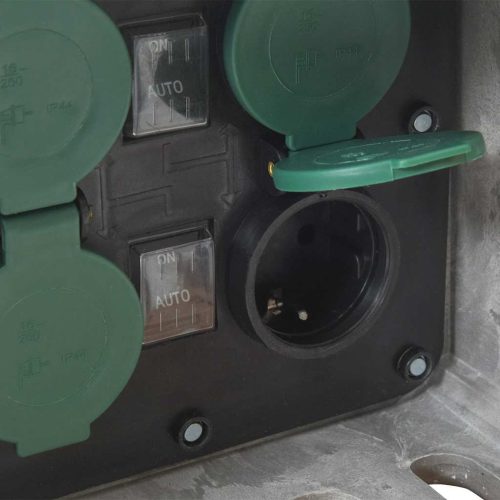  kőhatású szürke 4 utas kültéri tüskés konnektor fényérzékelővel