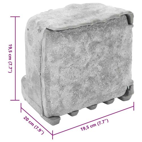  kőhatású szürke 4 utas kültéri tüskés konnektor fényérzékelővel