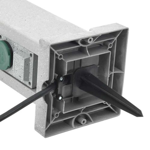  kőhatású szürke 4 utas kültéri tüskés konnektor 16x16x29,5 cm