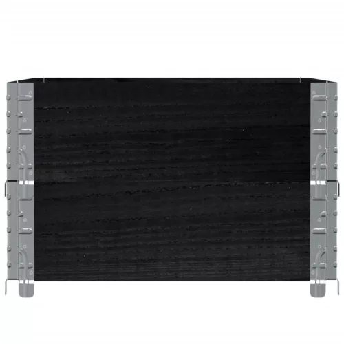  2 db fekete tömör fenyőfa raklapmagasító 80 x 60 cm