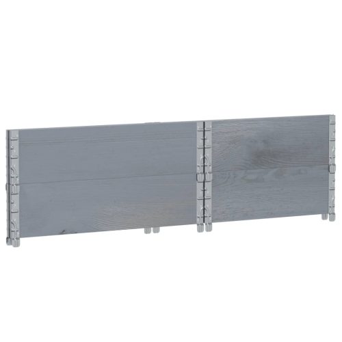  2 db szürke tömör fenyőfa raklapmagasító 80 x 60 cm