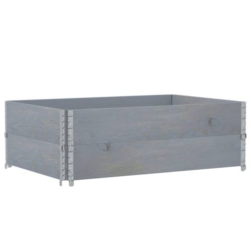  2 db szürke tömör fenyőfa raklapmagasító 120 x 80 cm