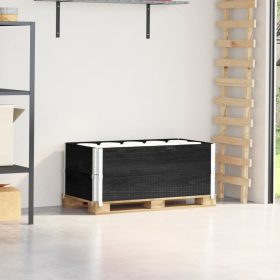  2 db fekete tömör fenyőfa raklapmagasító 100 x 50 cm