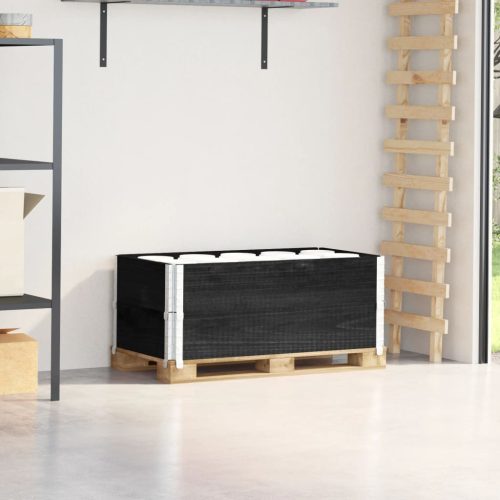  2 db fekete tömör fenyőfa raklapmagasító 100 x 50 cm