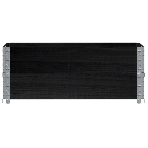  2 db fekete tömör fenyőfa raklapmagasító 100 x 50 cm