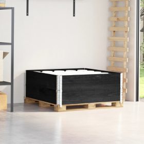  2 db fekete tömör fenyőfa raklapmagasító 100 x 100 cm