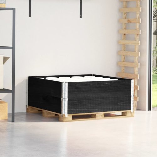  2 db fekete tömör fenyőfa raklapmagasító 100 x 100 cm