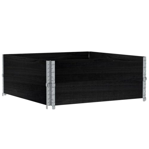  2 db fekete tömör fenyőfa raklapmagasító 100 x 100 cm