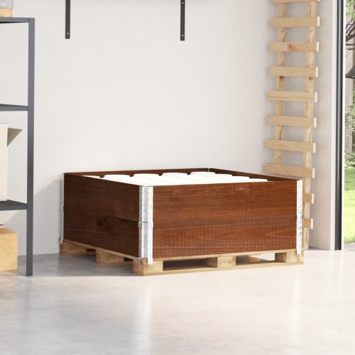  2 db barna tömör fenyőfa raklapmagasító 100 x 100 cm