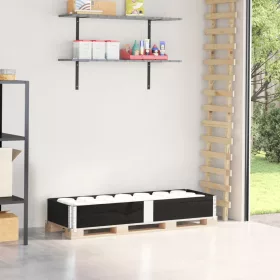  fekete tömör fenyőfa raklapmagasító 150 x 50 cm