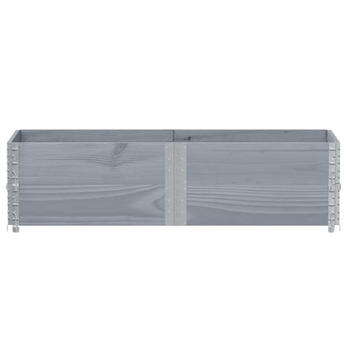  2 db szürke tömör fenyőfa raklapmagasító 150 x 50 cm