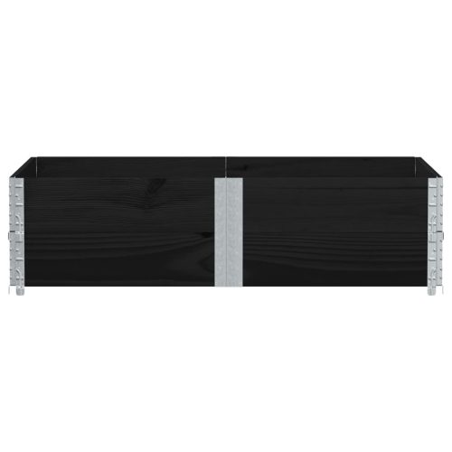  2 db fekete tömör fenyőfa raklapmagasító 150 x 100 cm