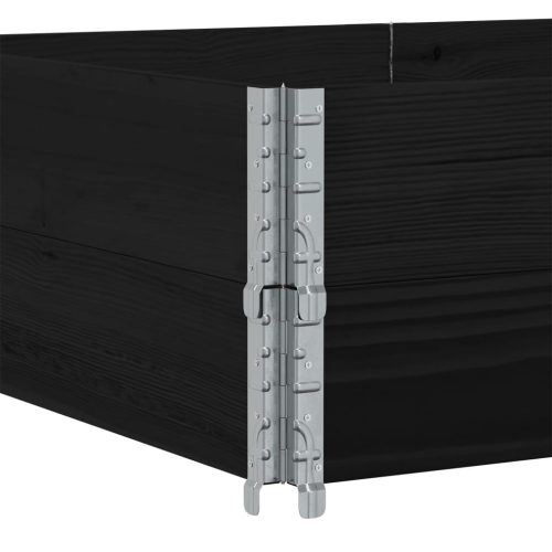  2 db fekete tömör fenyőfa raklapmagasító 150 x 100 cm