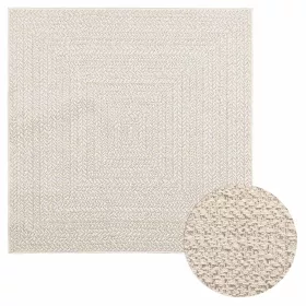   ZIZUR krém juta hatású beltéri és kültéri szőnyeg 120x120 cm