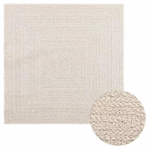  ZIZUR krém juta hatású beltéri és kültéri szőnyeg 120x120 cm