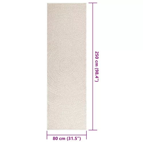  ZIZUR krém juta hatású beltéri és kültéri szőnyeg 80x250 cm