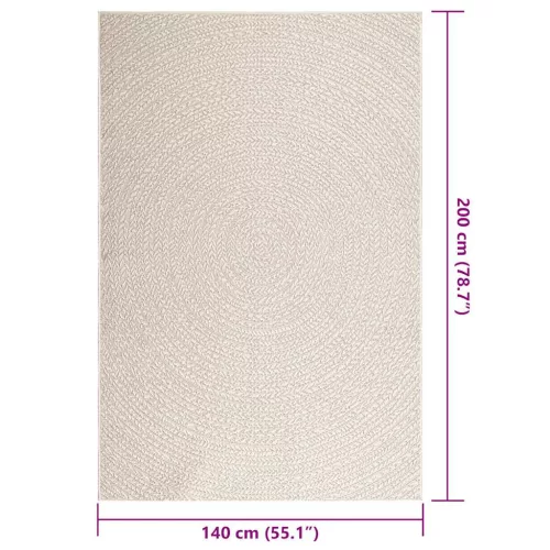  ZIZUR krém juta hatású beltéri és kültéri szőnyeg 140x200 cm