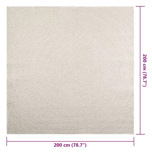  ZIZUR krém juta hatású beltéri és kültéri szőnyeg 200x200 cm