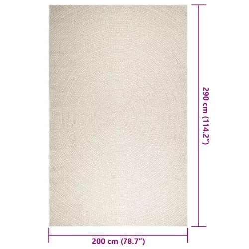  ZIZUR krém juta hatású beltéri és kültéri szőnyeg 200x290 cm