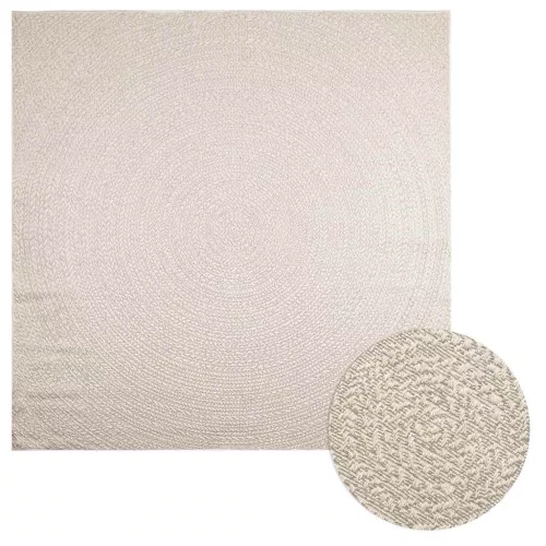  ZIZUR krém juta hatású beltéri és kültéri szőnyeg 240x240 cm