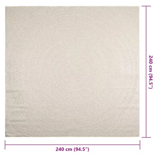  ZIZUR krém juta hatású beltéri és kültéri szőnyeg 240x240 cm