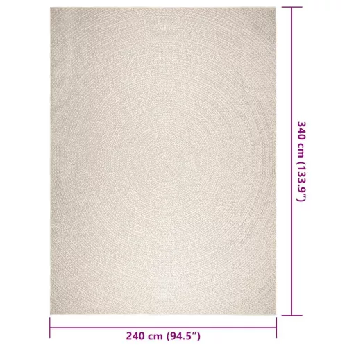  ZIZUR krém juta hatású beltéri és kültéri szőnyeg 240x340 cm