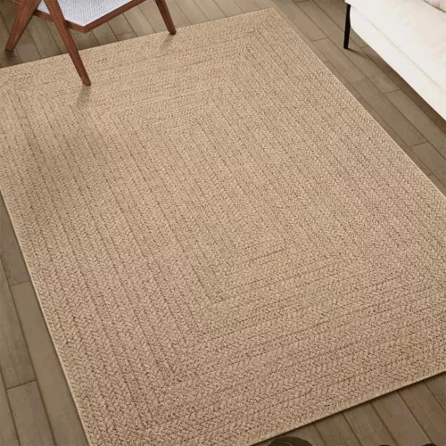  ZIZUR bézs juta hatású beltéri és kültéri szőnyeg 80 x 250 cm